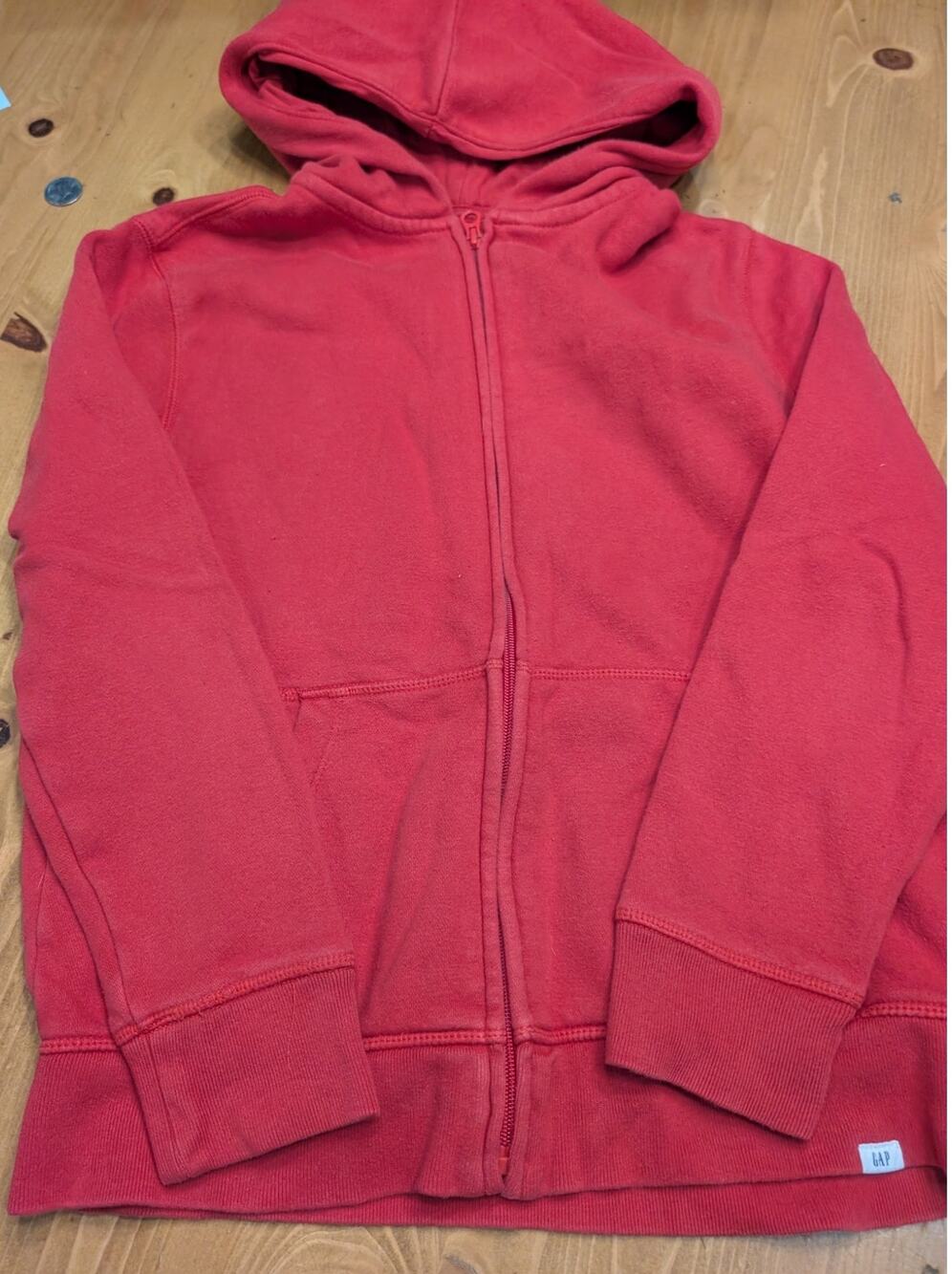 Gap Kids Unisex Zip Up Hoodie, Bright Red, Kid's XL 12, EGU